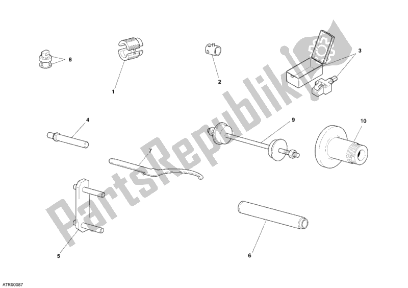 Alle onderdelen voor de Werkplaats Service Tools, Frame van de Ducati Monster S2R 800 USA 2005